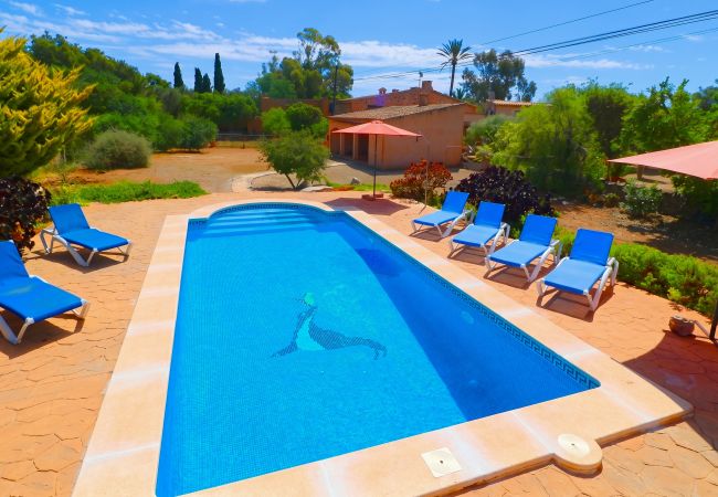 Особняк на Es Llombards - Can Cova 413 finca rústica con piscina privada, terraza, aire acondicionado y WiFi