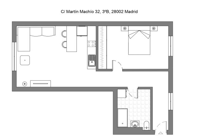 Lägenhet i Madrid - Acogedor apartamento de un dormitorio en Chamartin  Lägenhet i Madrid - Acogedor apartamento de un dormitorio en Chamartin